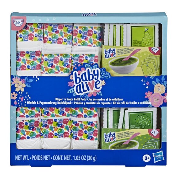 Hasbro Baby Alive Diapers and Food with Bowl/Spoon Italy